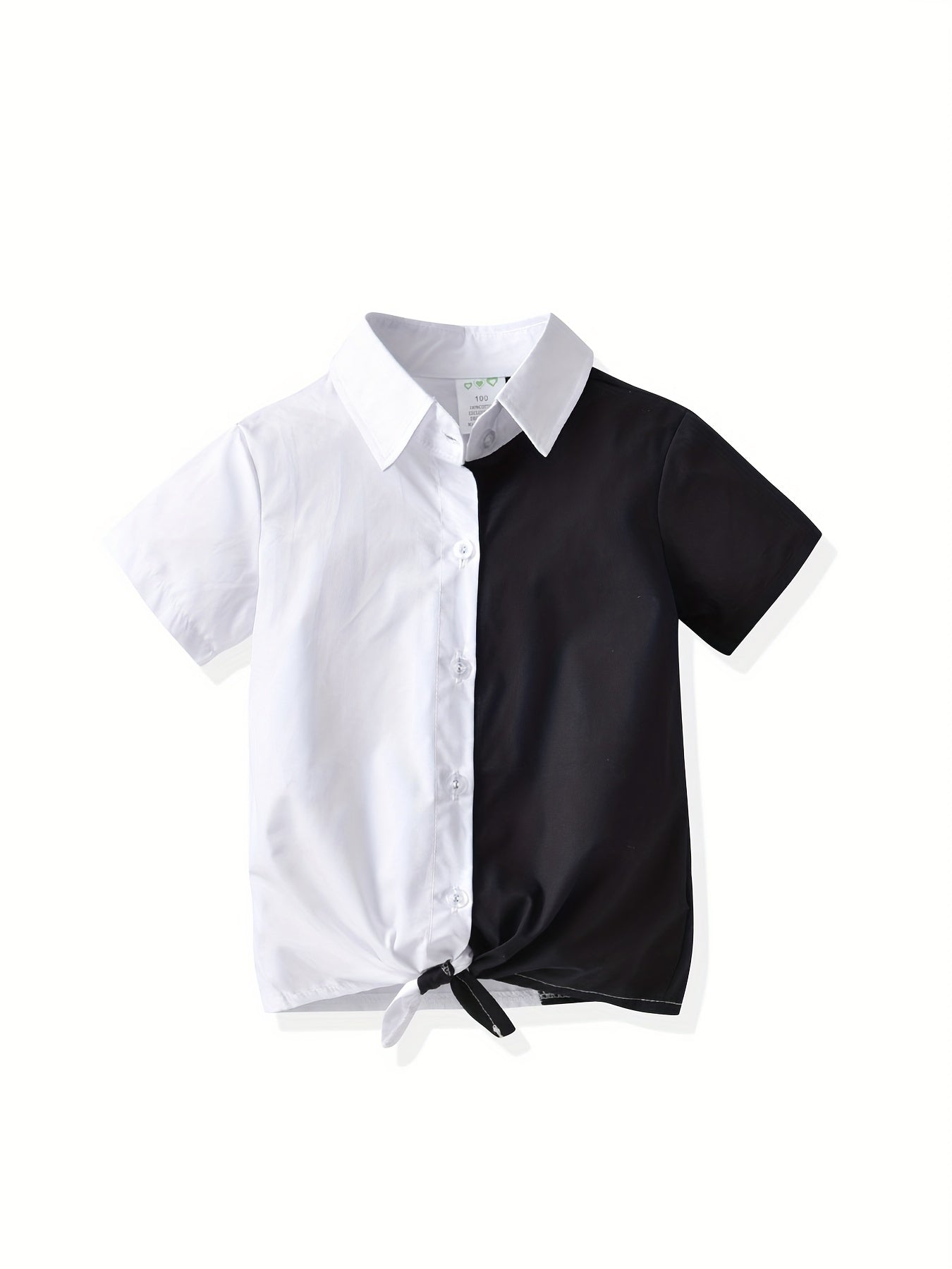 Girls Casual V-neck Short Sleeve T-shirt