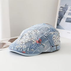 Ethnic Denim Classic Streetwear Floral Print Retro Couple Hat