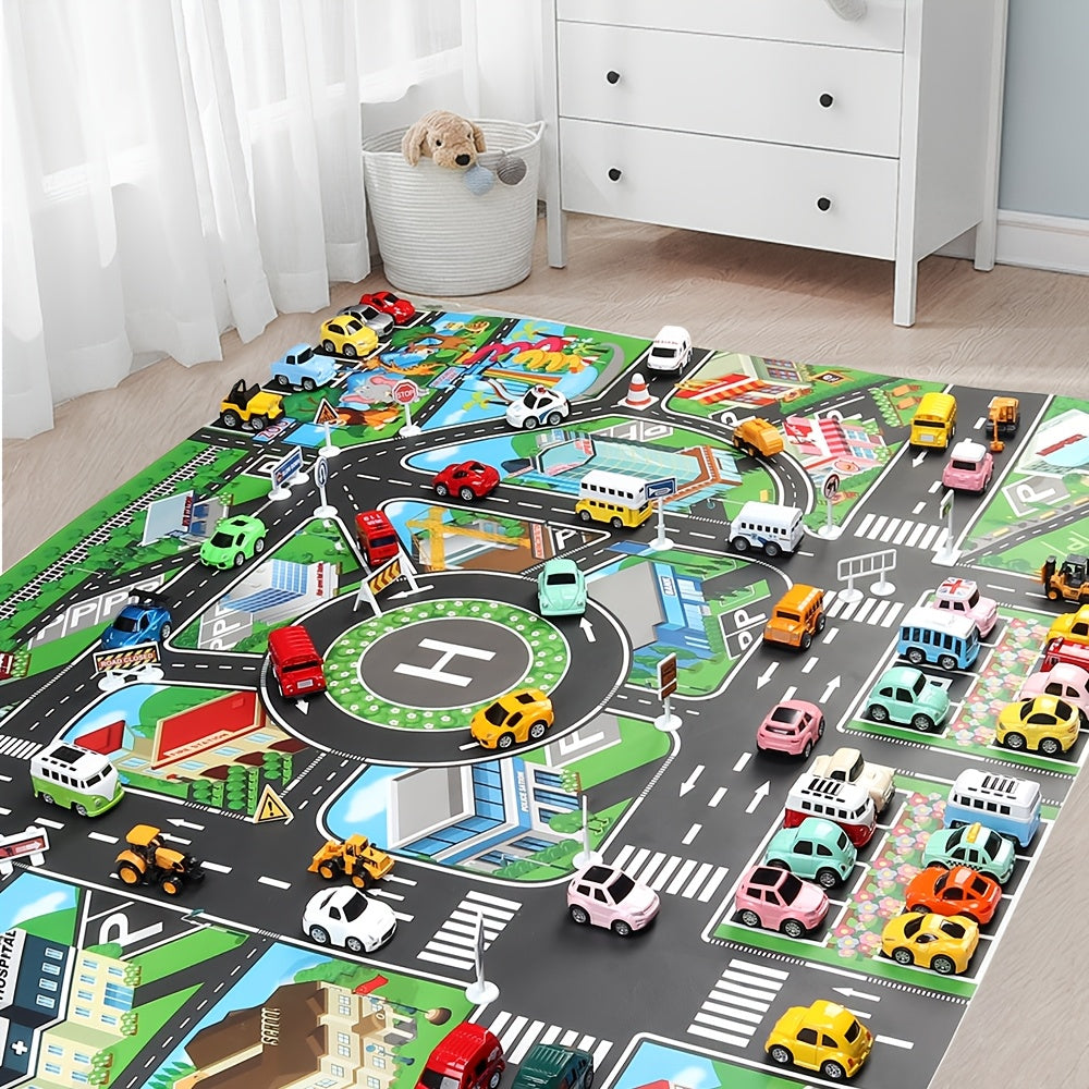 City Traffic Parking Lot Urban Theme Game Mat with Scene Map