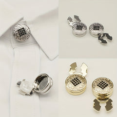 2pcs Rhinestone Button Covers Minimalist Pattern Fashion Accessories