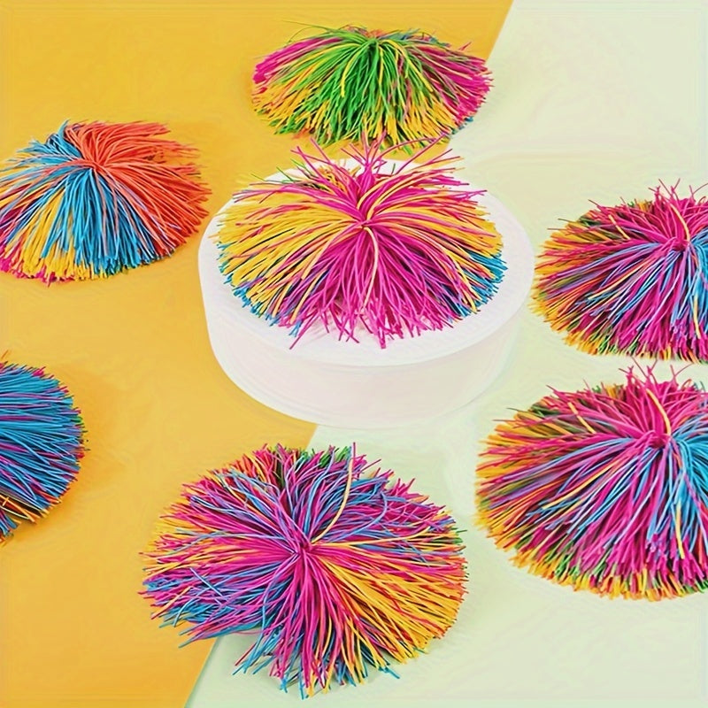 2pcs Colorful Fur Silicone Rubber Balls Funny Decompression Balls