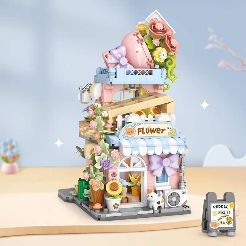 Charming Building Blocks Set: Taiyaki & Flower Shop