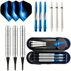 3PCS 18g Soft Tip Darts Set with Handy Box, Tips, O Rings, Wings