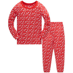 Boys Cotton Pajamas Floral Top & Pants Set Kids Clothes