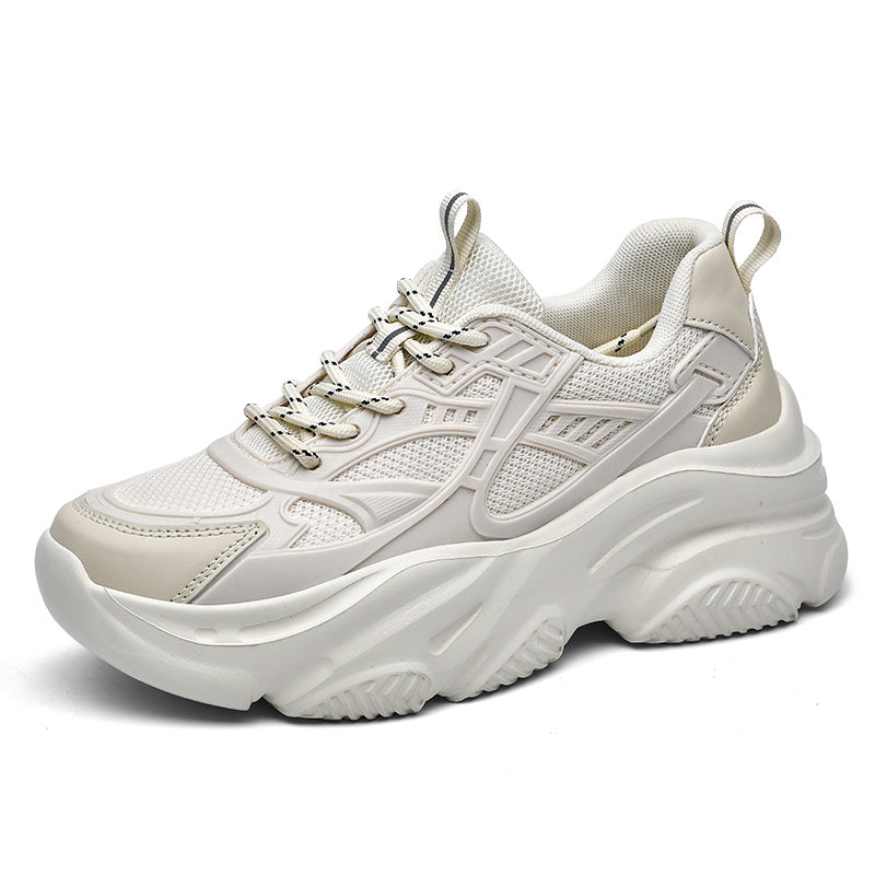 Women's Heightened Running Shoes Mesh Lightweight Lace Up Chunky Sneakers