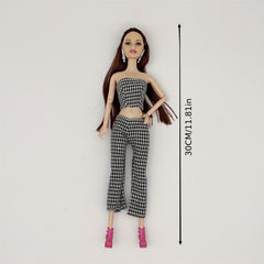 Movable Plaid Doll Kids Gift for Festivals