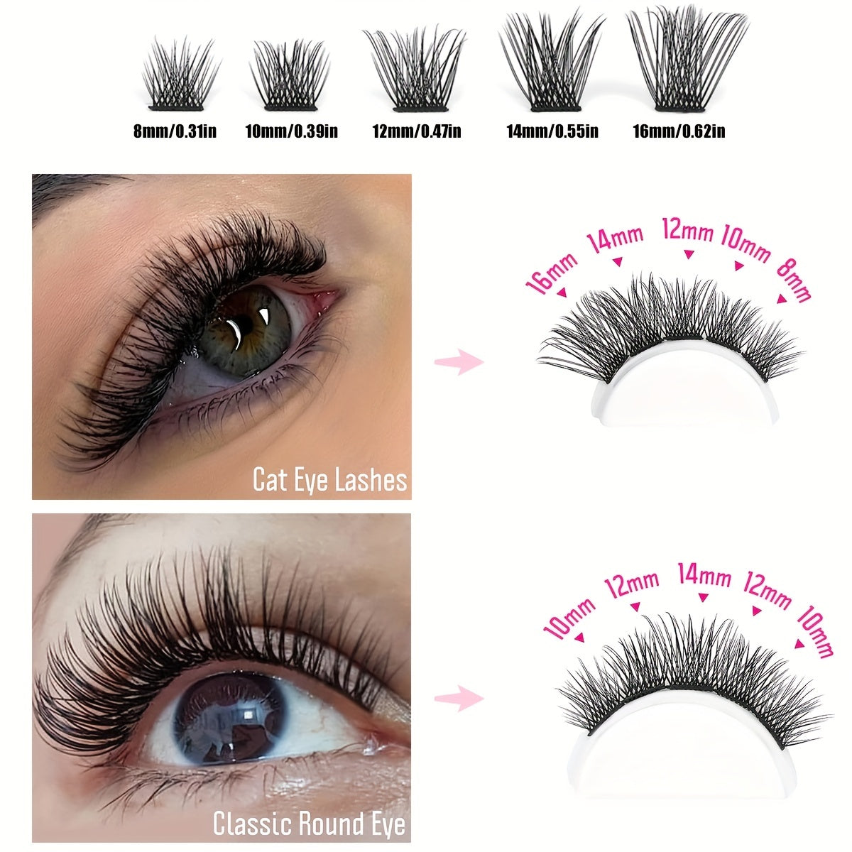 DIY Lash Extension Kit Wispy Clusters Strong Hold Bond Seal Applicator