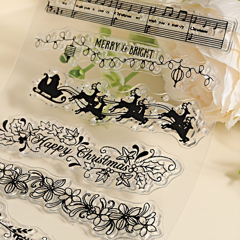 Christmas Collection Decorative Pattern Transparent Rubber Stamp
