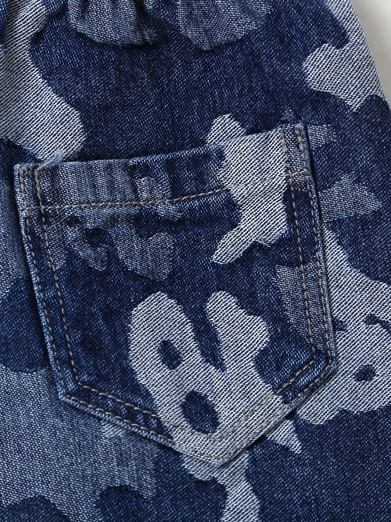 Boys Camo Denim Shorts, Comfortable Elastic Waist, Summer Outdoor