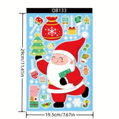 6pcs Christmas Party Decoration Stickers Snowman Elk Window Stickers