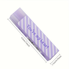 6pcs Pastel Erasers Non Toxic Heart & Star Patterns Assorted Colors