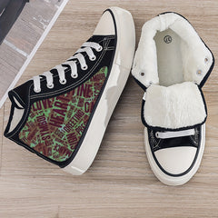 Girl's Love Heart High Top Skate Shoes Non Slip Lace Up Sneakers