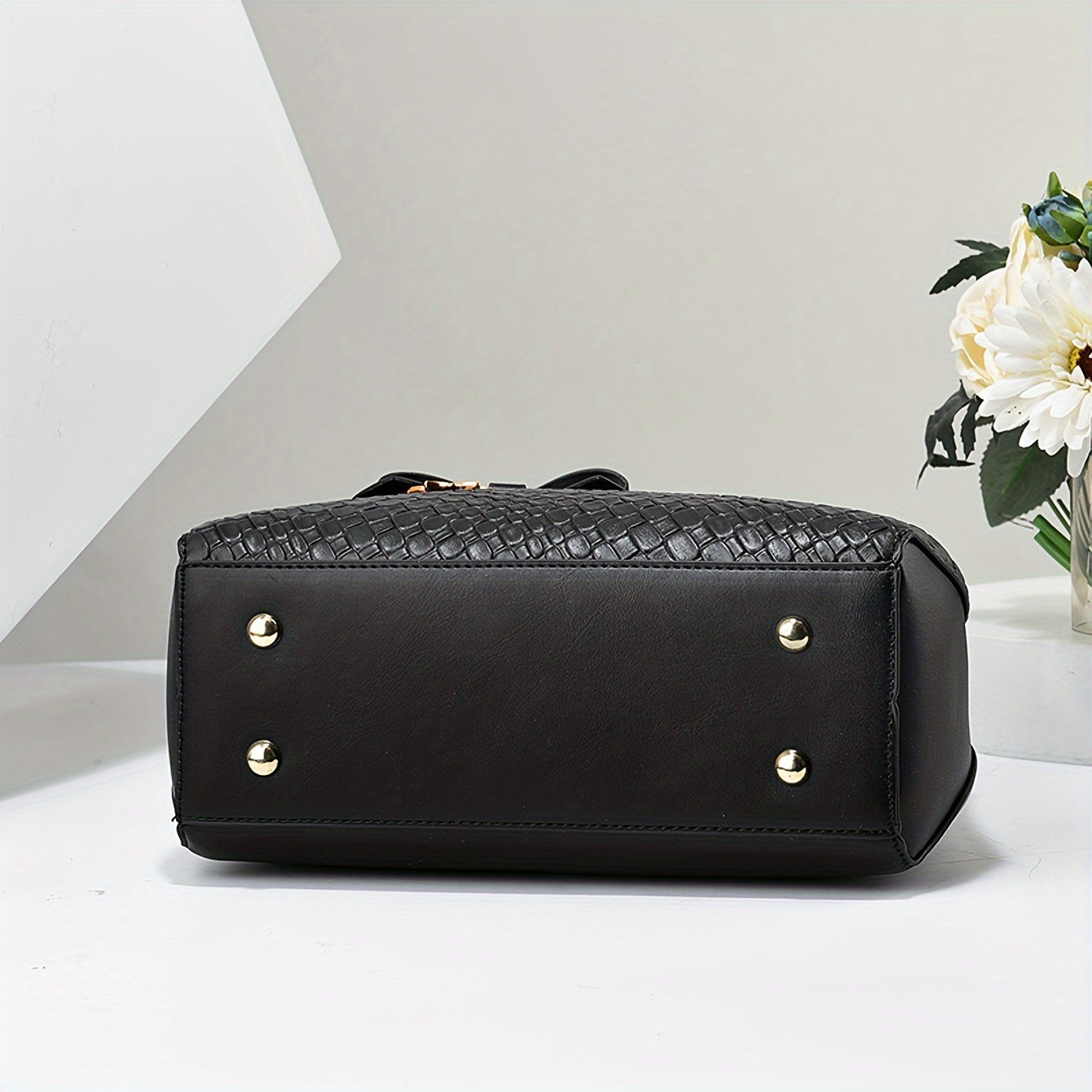 Women's Faux Leather Satchel Bag Set