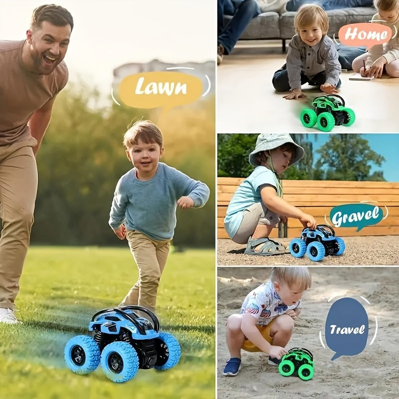 Light Up Monster Truck Toy Set for Kids 3-6 No Batteries Needed