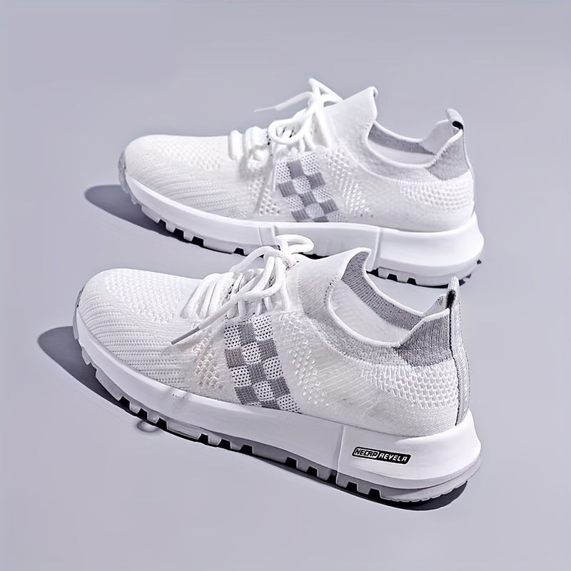 Women's Colorblock Mesh Sneakers Low Round Toe Soft Sole Platform Shoes