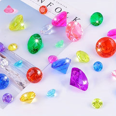 20pcs Diving Gems Acrylic Big Diamond Pool Gems Pirate Treasure Chest