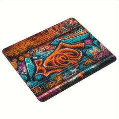 Graffiti Style Square Mouse Pad 20x24cm for Home Office Use