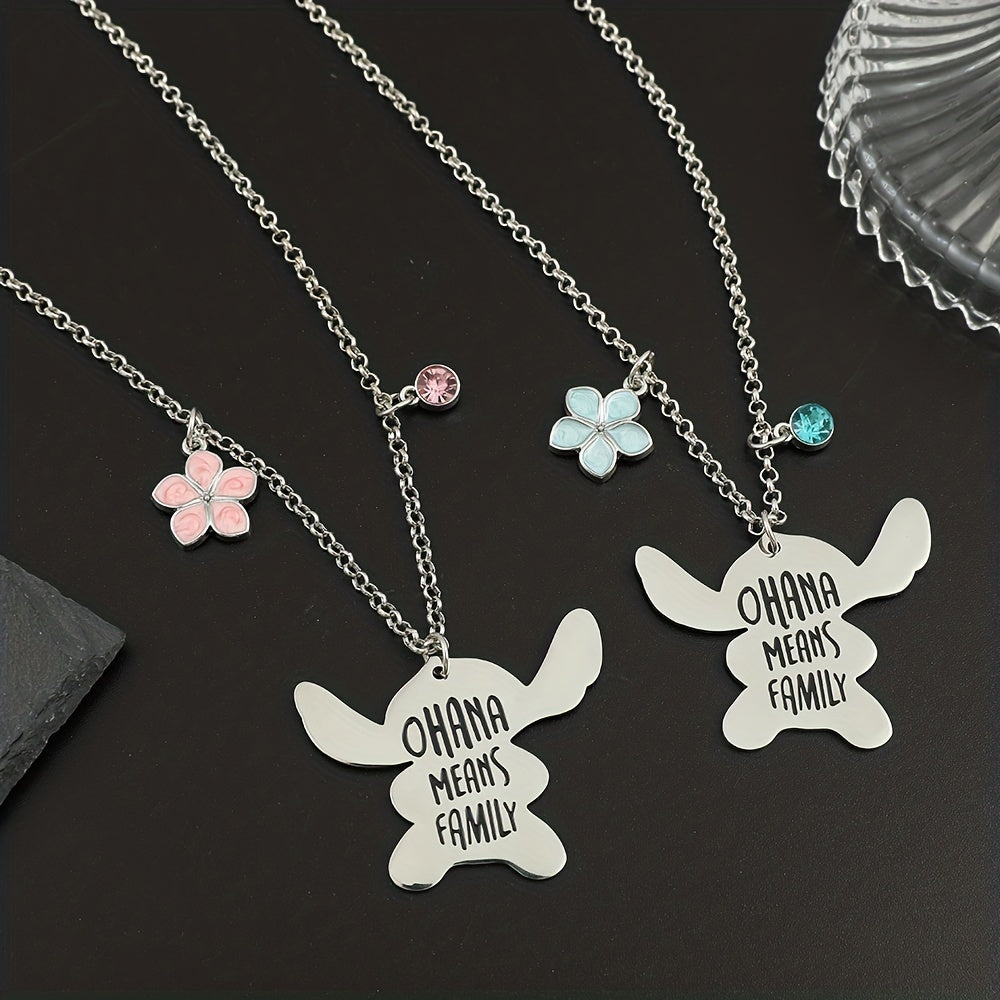 Aoger Cartoon Stitch Series Bracelet Keychain Ohana Means Family