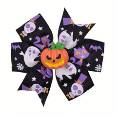 Halloween Bat Hair Clip Resin Bow Ghost Headwear Decoration Pumpkin Accessory