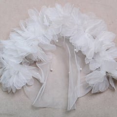 Sweet Lace Bridal Veil with Beaded Embroidery