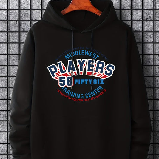 Men's Casual Print Hoodie Sweatshirt with Drawstring Hood