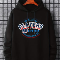 Men's Casual Print Hoodie Sweatshirt with Drawstring Hood