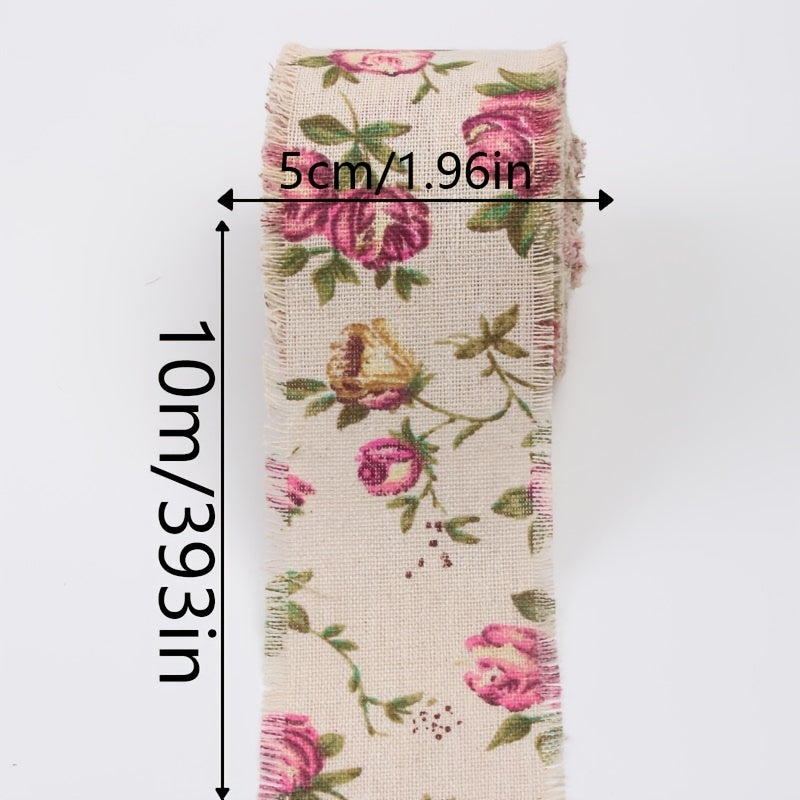 10m DIY Clothing Accessories Tear Edge Flower Cloth Strips Pull Wool Burlap Roll