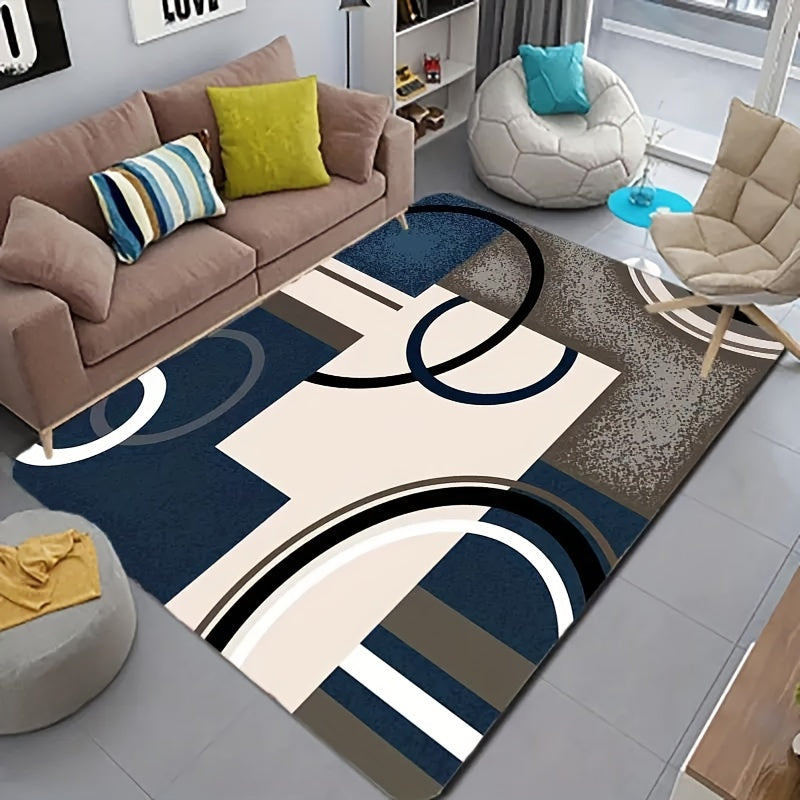 Geometric Non Slip Rug for Living Room Bedroom Nursery Patio Garden