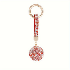 Christmas Rhinestone Ball Keychain Backpack Pendant Car Key Decoration