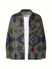 Men's Lightweight Ethnic Flap Pocket Shirt Coat