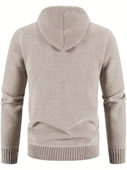 Men's Full Zip Casual Fleece Lined Hooded Cardigan Jacket Coat