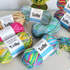 2pcs Colorful Section Dyed Yarn 200g 7oz for Knitting & Crafts DIY