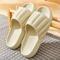 Men's Striped Platform Slides Open Toe Slippers
