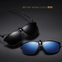 Polarized Clip on Sunglasses Anti Glare UV Protection Over Prescription Glasses