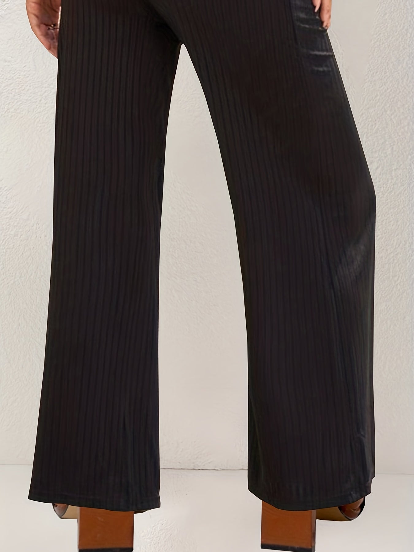 Stripe Textured Wide Leg Pants for Women