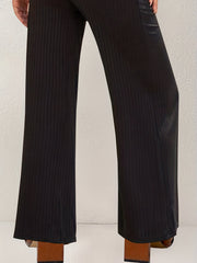 Stripe Textured Wide Leg Pants for Women