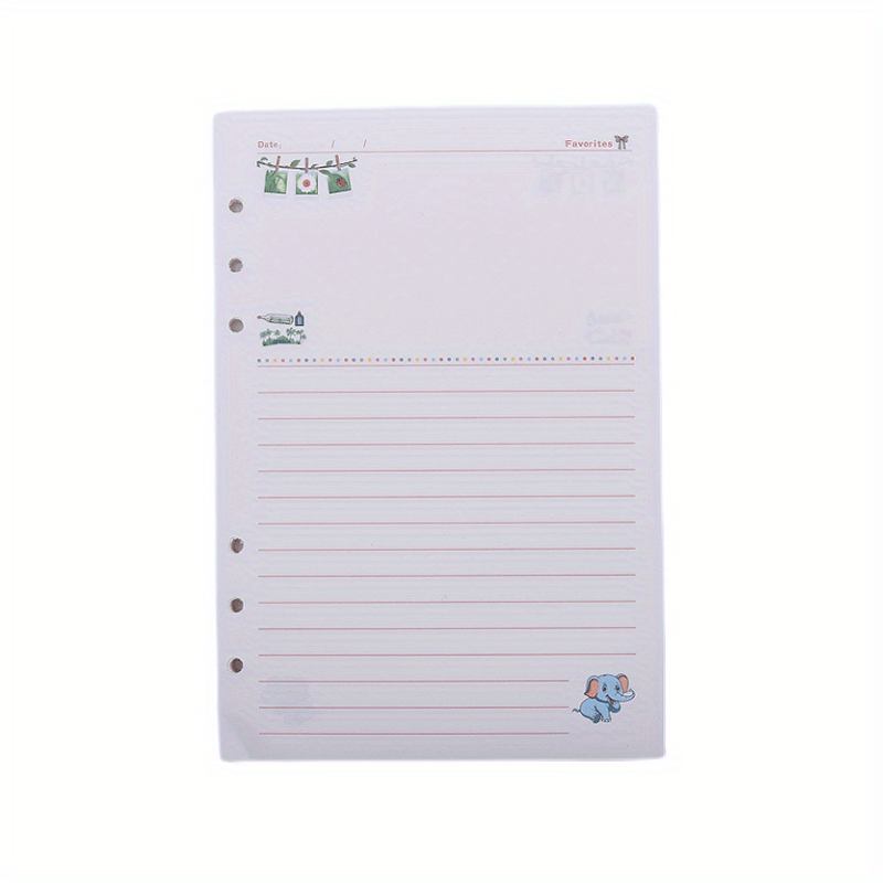 A5 A6 Refill Paper Blank Lined PVC Pouch 6 Holes Inserts 45 Sheets 90 Pages