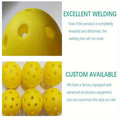 12pcs 74mm 40 Holes Pickleball Plastic PE Hard Hole Ball