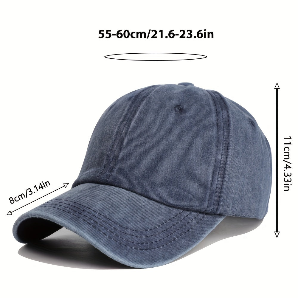 Vintage Washed Denim Baseball Cap Pink Sun Protection Hat