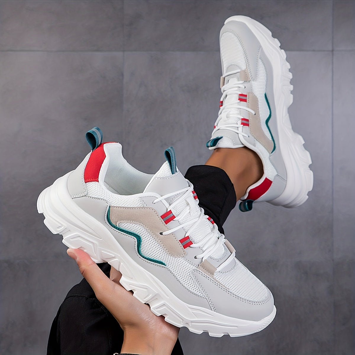 Men's Breathable Mesh Running Shoes Elevator Shoes