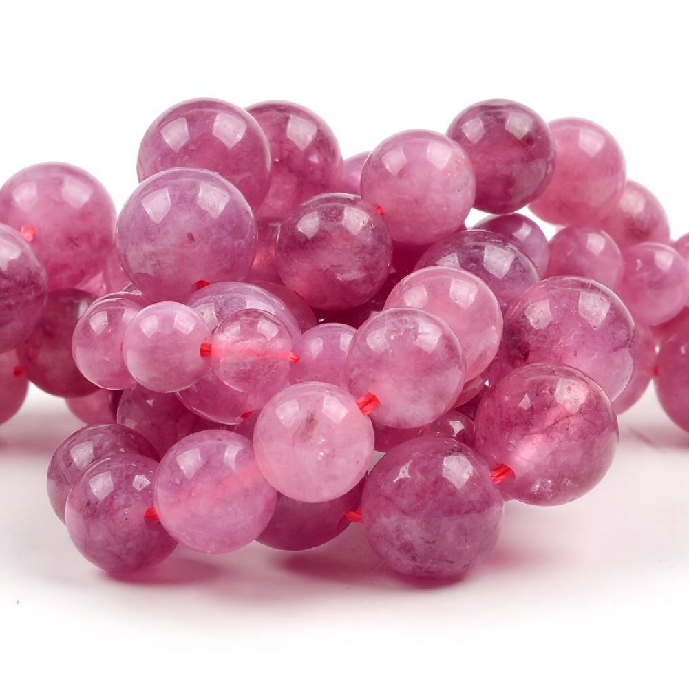 Pink Tourmaline Jade Loose Beads 6 8 10mm 15 Strand