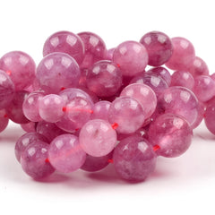 Pink Tourmaline Jade Loose Beads 6 8 10mm 15 Strand