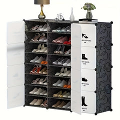 1pc Side Door Shoe Storage Rack Dust Proof Organizer