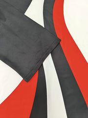 Colorblock Geometric Print Round Neck Dress