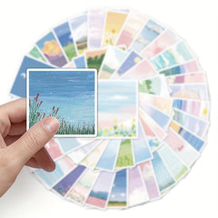 50pcs Landscape Painting Graffiti Stickers Laptop Helmets Water Cup Decoration