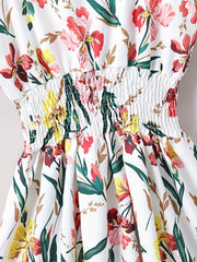 Girls Sling Dress Flower Casual Shirred Camisole Dress