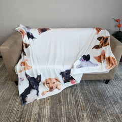 Funny Pet Cat Dog Simulation Print Blanket Warm Flannel for Camping Travel