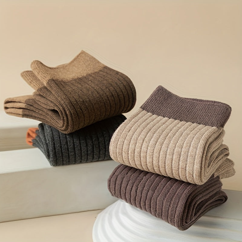 7 Pairs Colorblock Crew Socks Women's Stockings