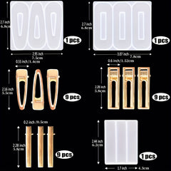 30pcs Hair Pin And Clip Silicone Epoxy Resin Molds DIY Jewelry Making