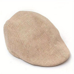 Men's Fabric Beret Newsboy Hat Summer Breathable Hat